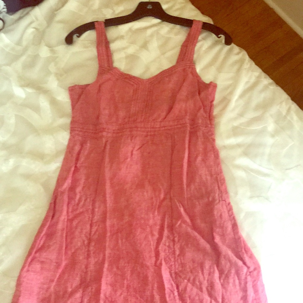 GORGEOUS RED/pink 100% linen dress size xs